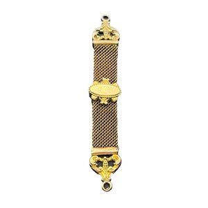 Victorian gold filled mesh watch chain component engraved monogrammed vintage